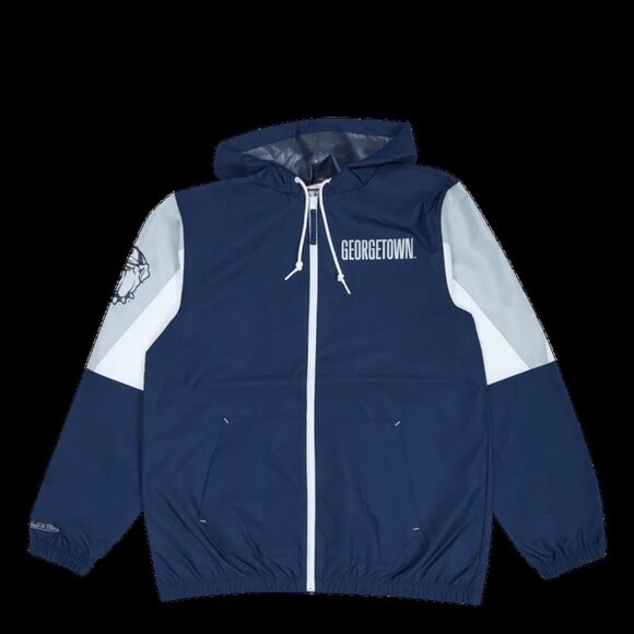 Mitchell & Ness Georgetown Hoyas Throw It Back Full Zip Windbreak NWT 2X - Picture 1 of 7